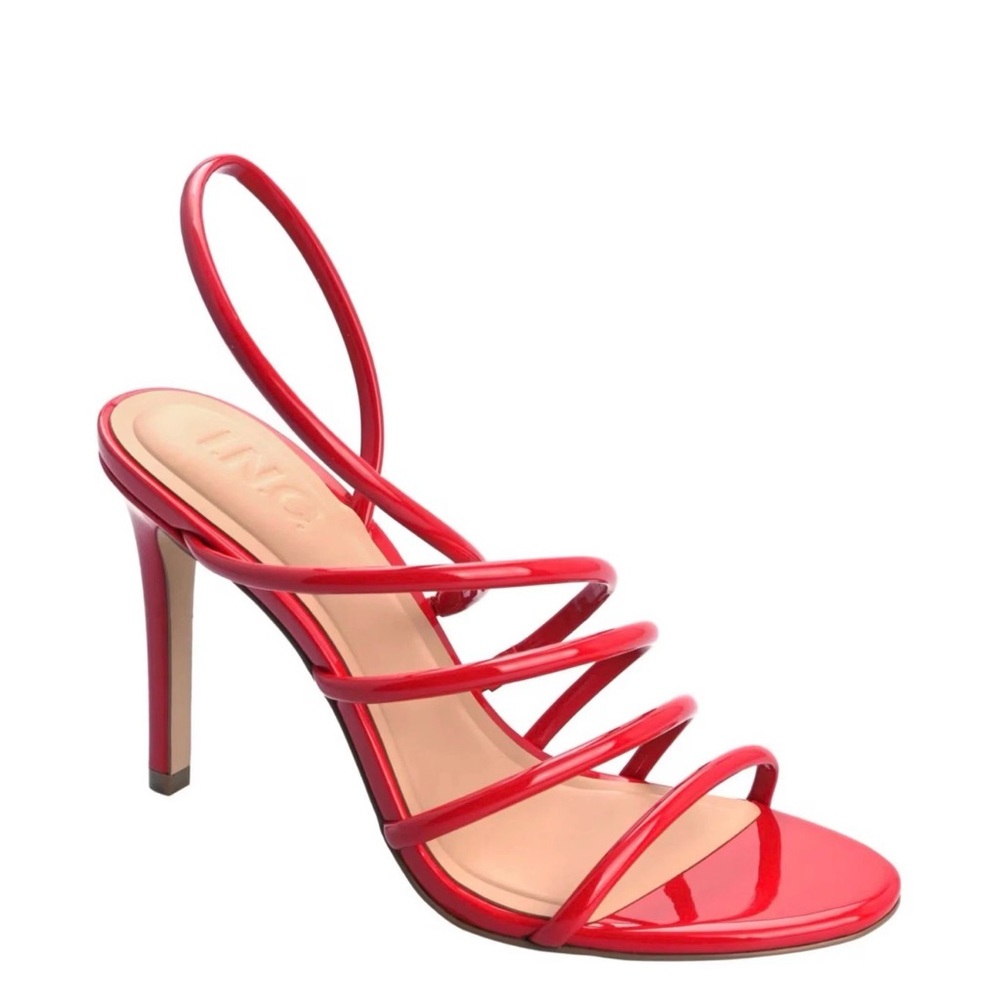 New INC International Concepts Red Patent Strappy Stiletto Sandal